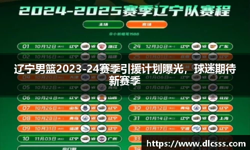 辽宁男篮2023-24赛季引援计划曝光，球迷期待新赛季