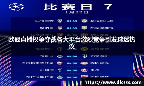 欧冠直播权争夺战各大平台激烈竞争引发球迷热议