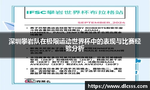 深圳攀岩队在极限运动世界杯中的表现与比赛经验分析