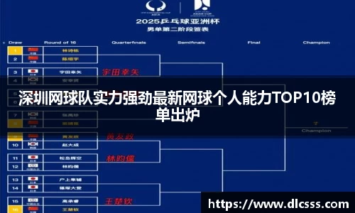 深圳网球队实力强劲最新网球个人能力TOP10榜单出炉